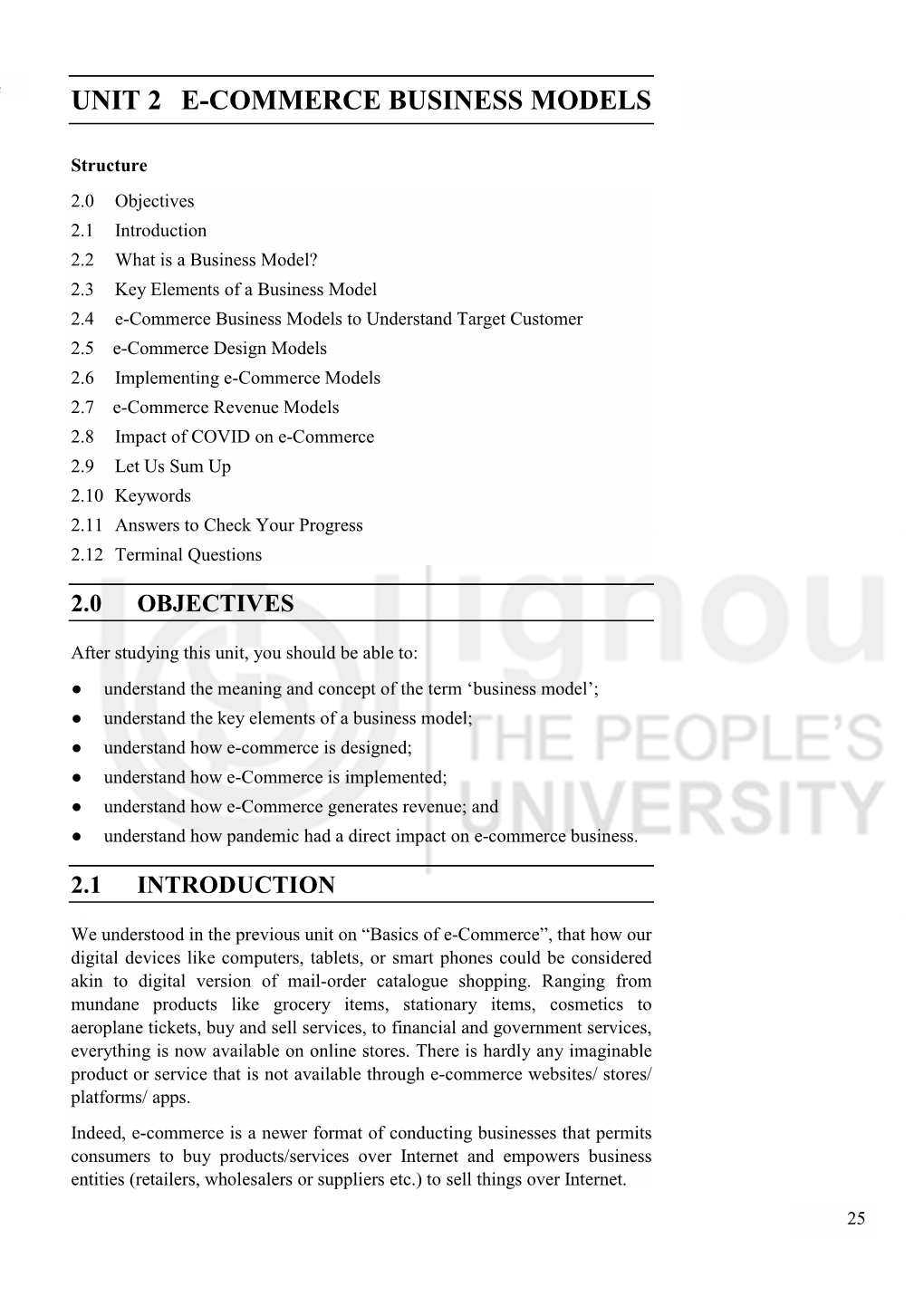 UNIT 2 E-COMMERCE BUSINESS MODELS Business Models