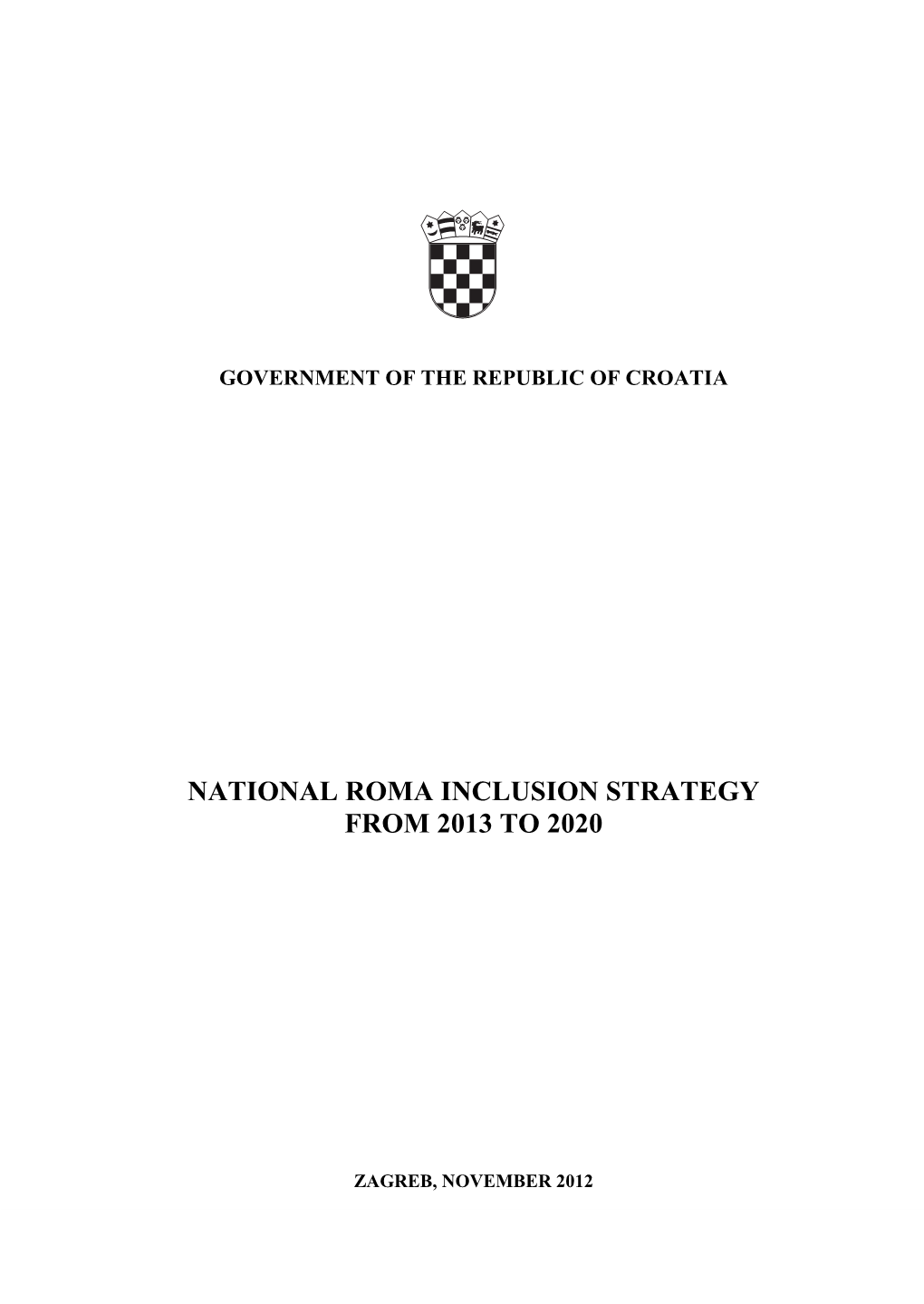 National Roma Inclusion Strategy from 2013 to 2020