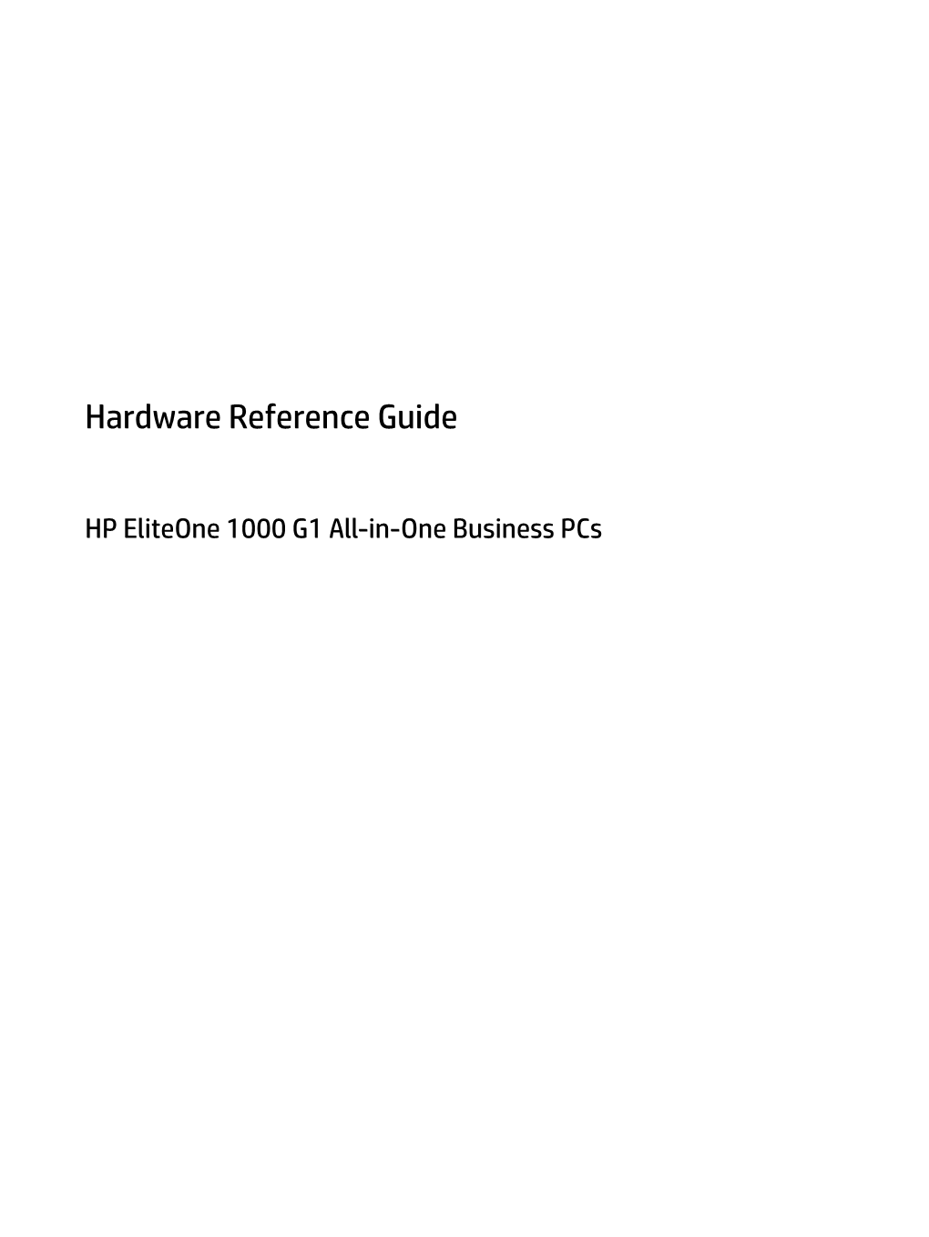 Hardware Reference Guide