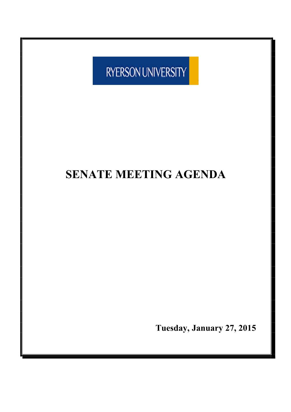 Senate Meeting Agenda