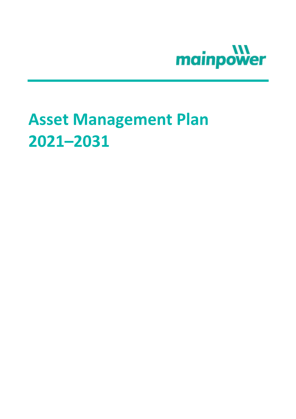 Asset Management Plan 2021–2031