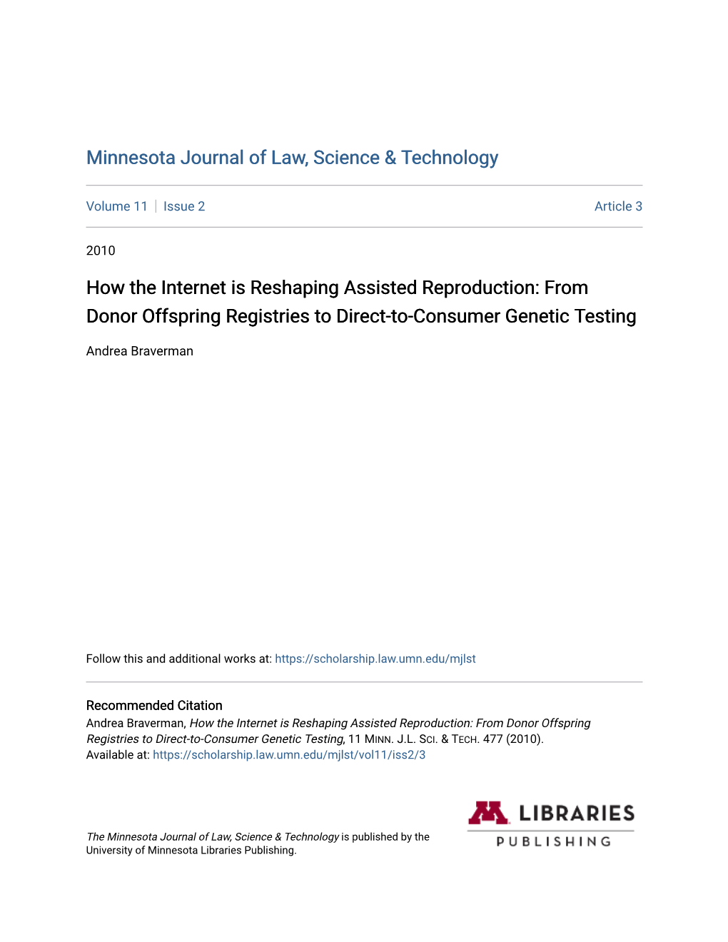 How the Internet Is Reshaping Assisted Reproduction: from Donor Offspring Registries to Direct-To-Consumer Genetic Testing