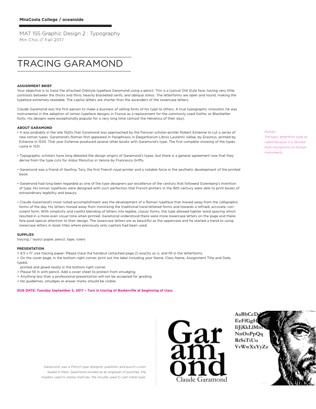Tracing Garamond
