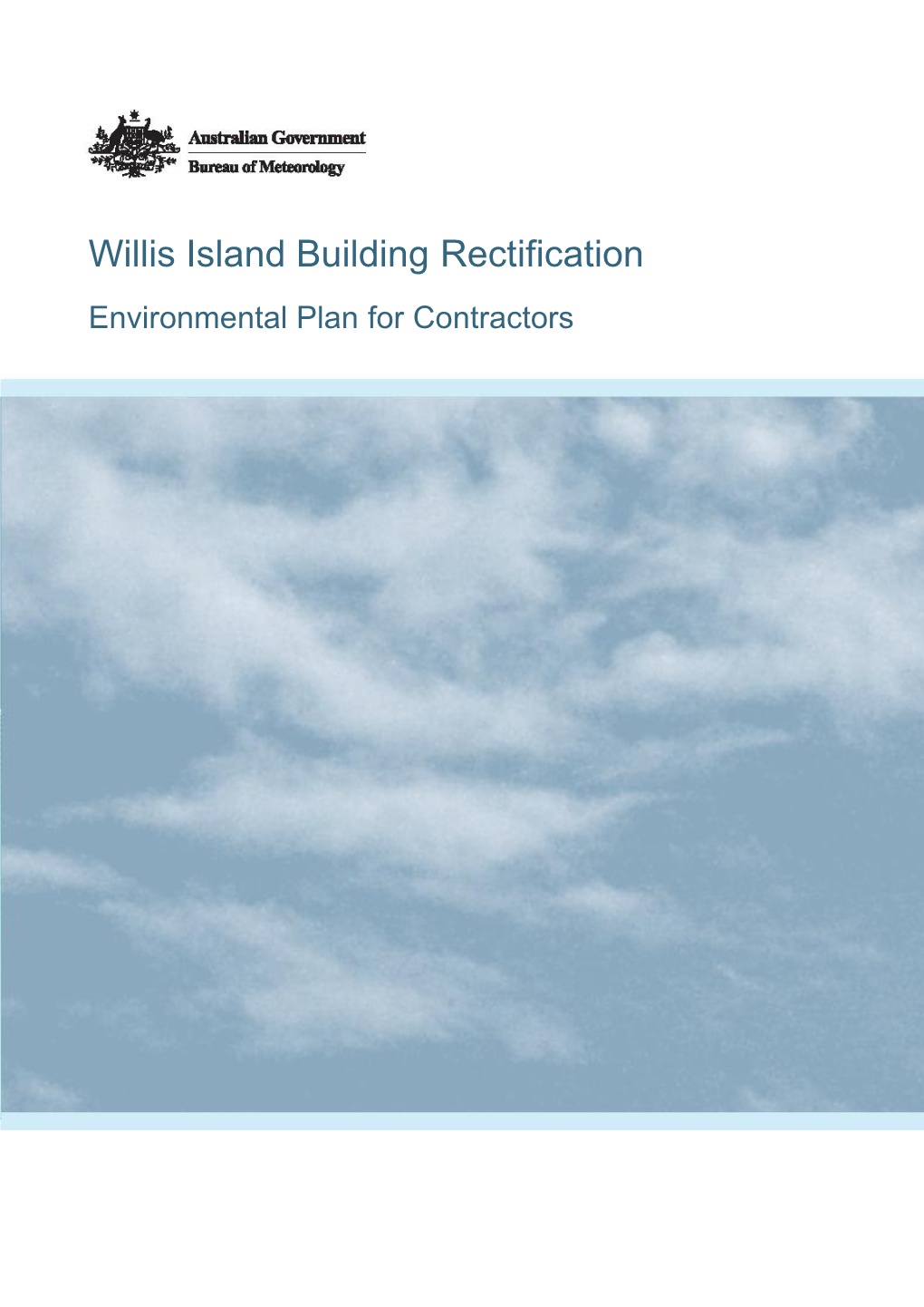 Willis Island Building Rectification Environmental Plan for Contractors