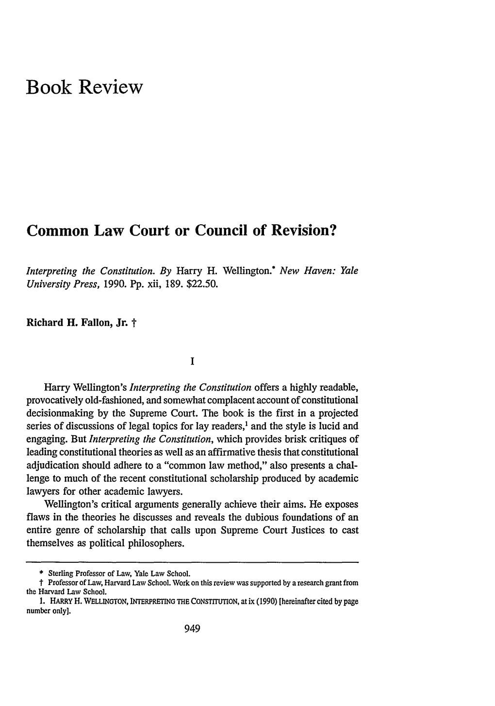 Common Law Court Or Council of Revision?