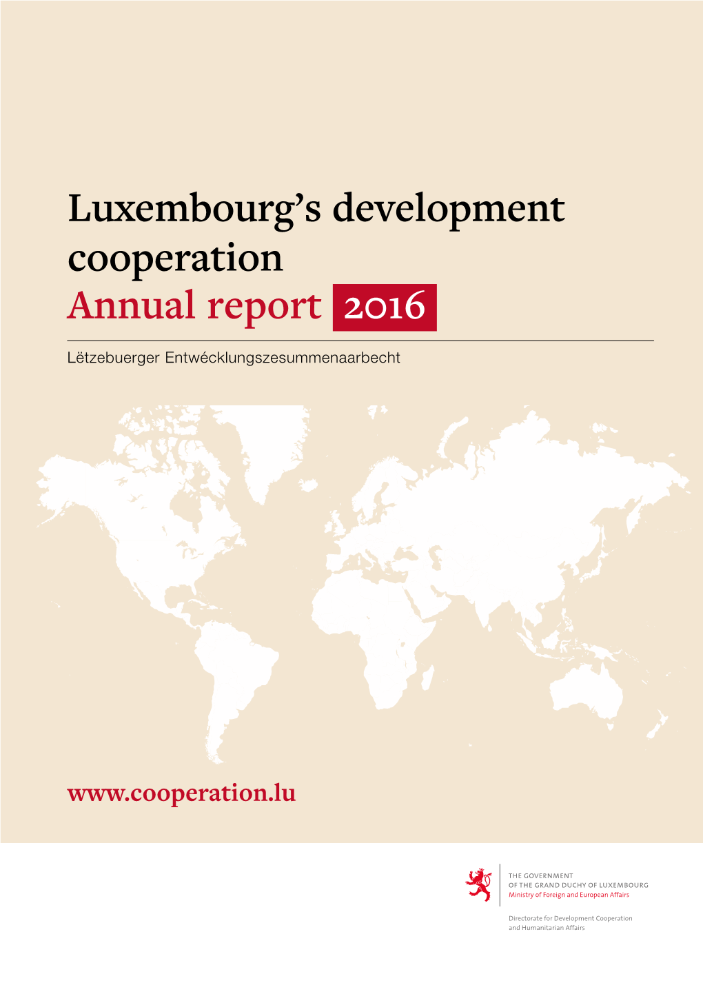 Luxembourg's Development Cooperation Annual Report 2016