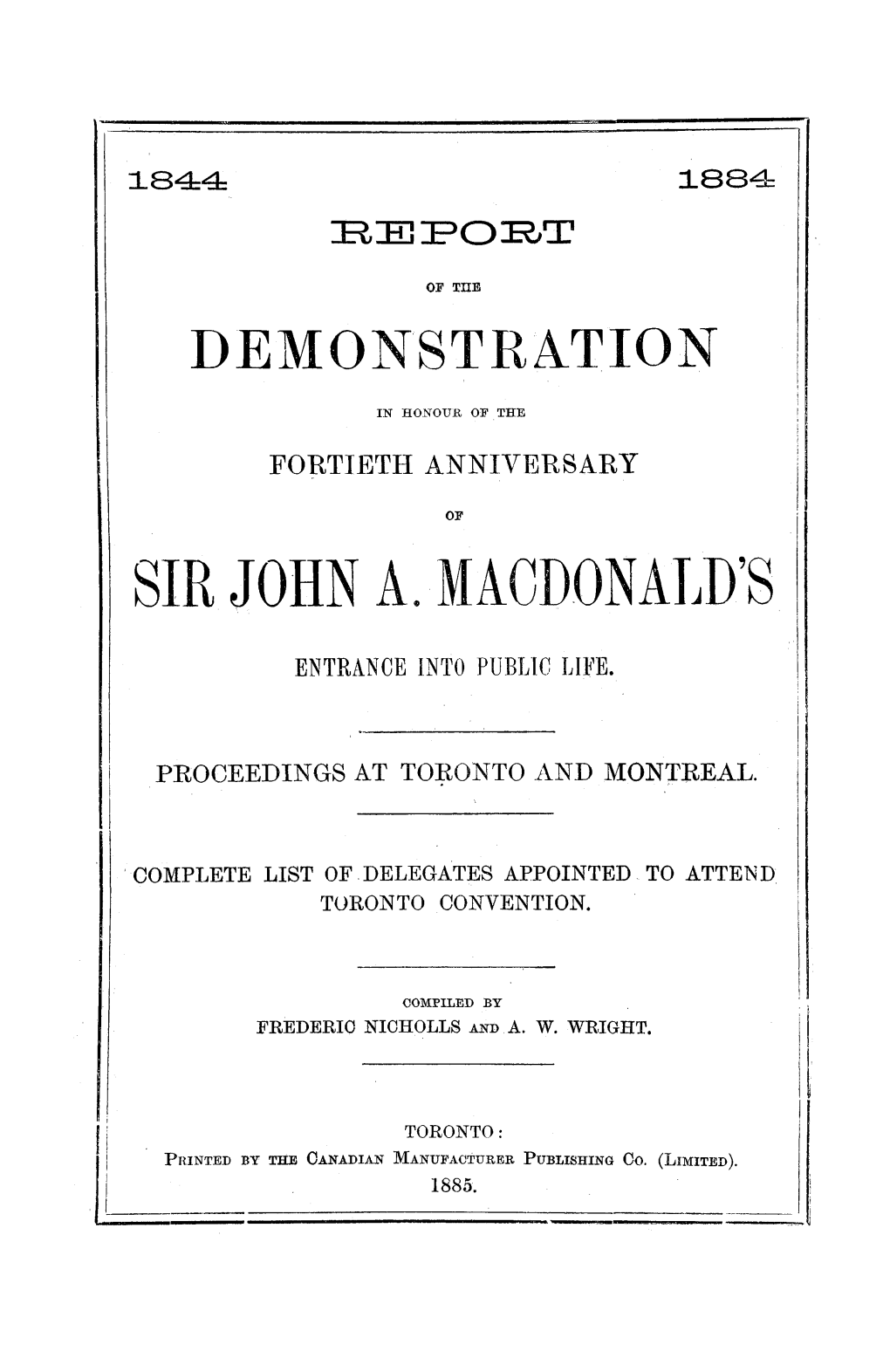 Sir John A. Macdonald's