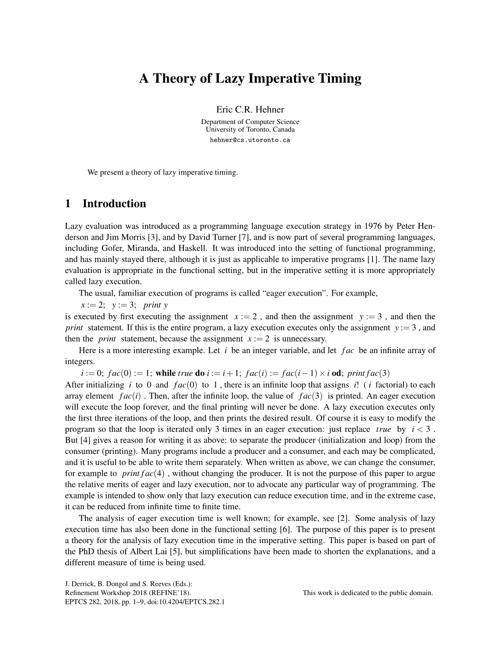 A Theory of Lazy Imperative Timing