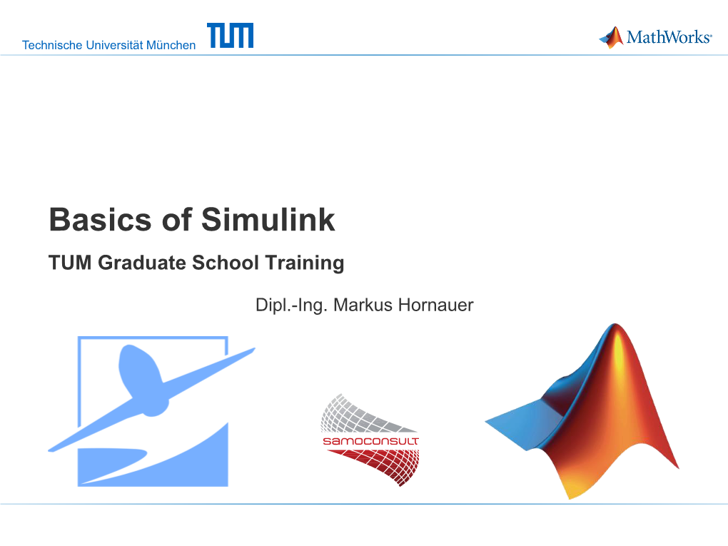 Simulink TUM Graduate School Training