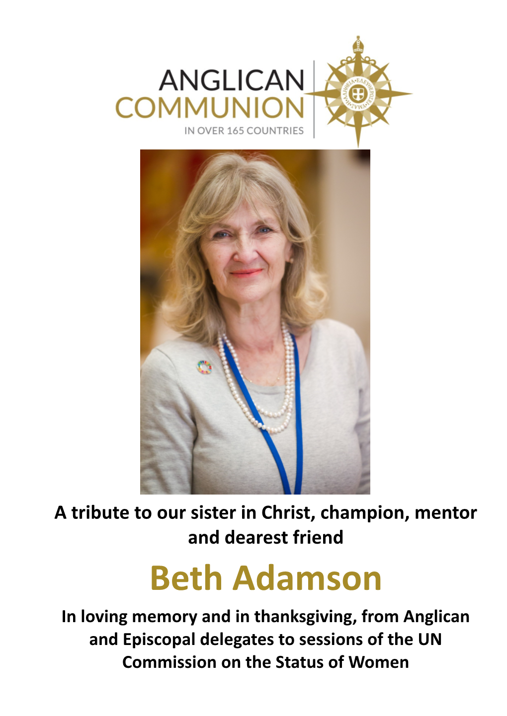 Tributes to Beth Adamson
