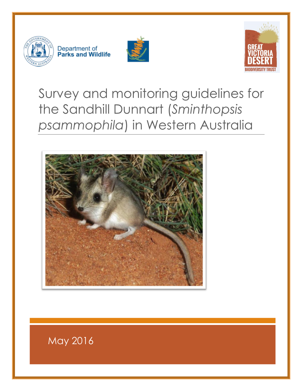 Survey Guidelines for the Sandhill Dunnart in Western Australia