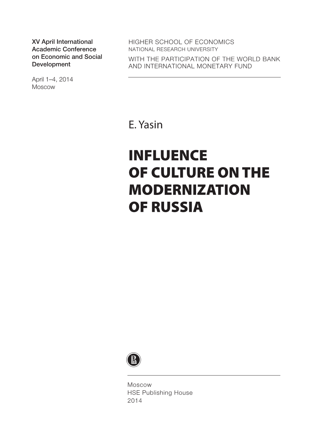 Influence of Culture on the Modernization of Russia