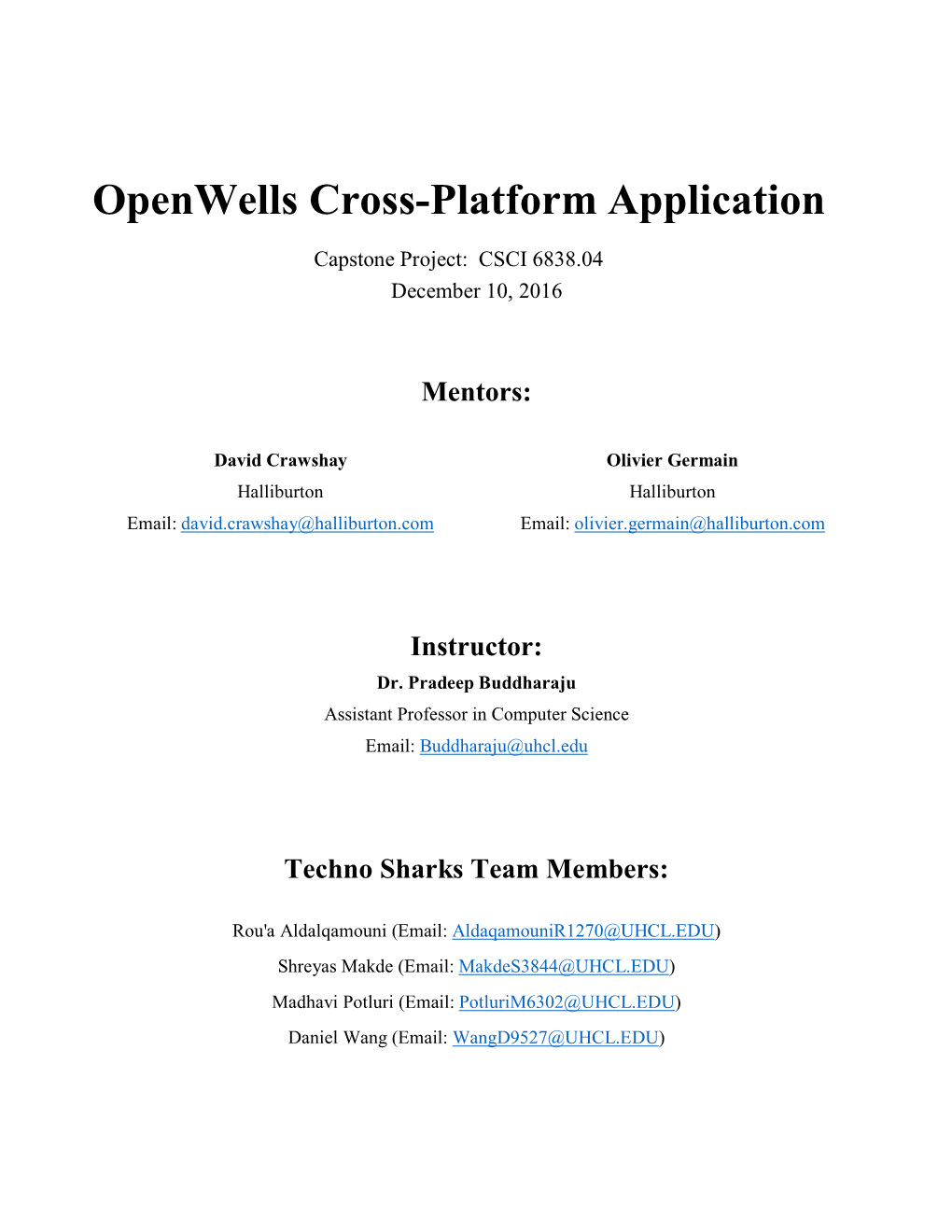 Openwells Cross-Platform Application