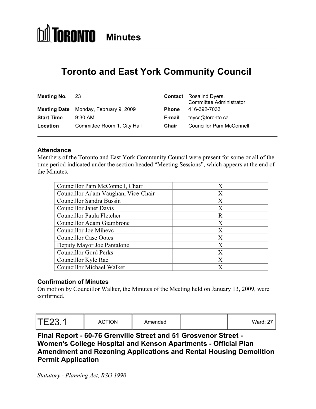 Toronto and East York Community Council