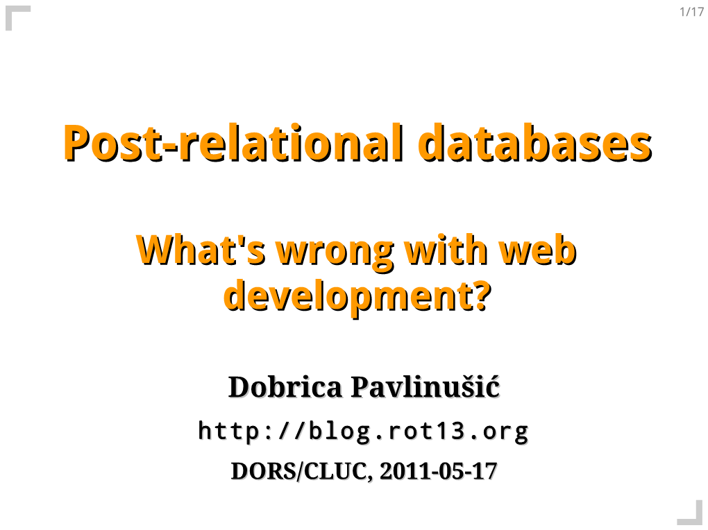 Post-Relational Databasesdatabases