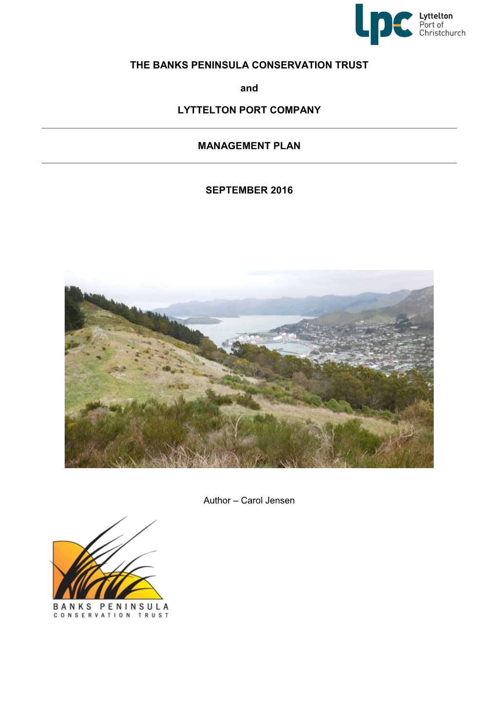 THE BANKS PENINSULA CONSERVATION TRUST And