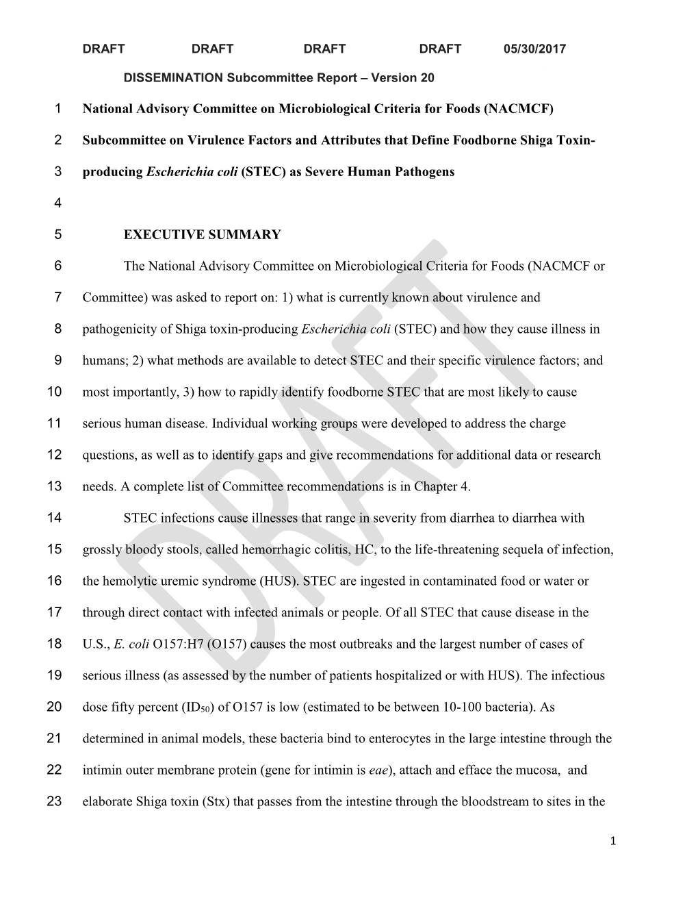 National Advisory Committee on Microbiological Criteria for Foods (NACMCF)