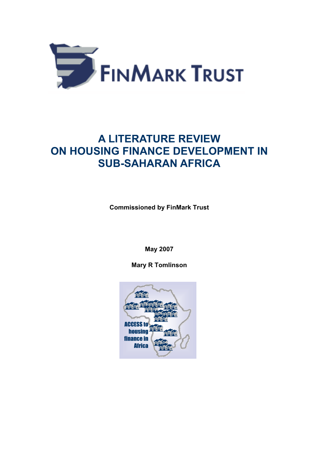 A Literature Review on Housing Finance Development in Sub-Saharan Africa