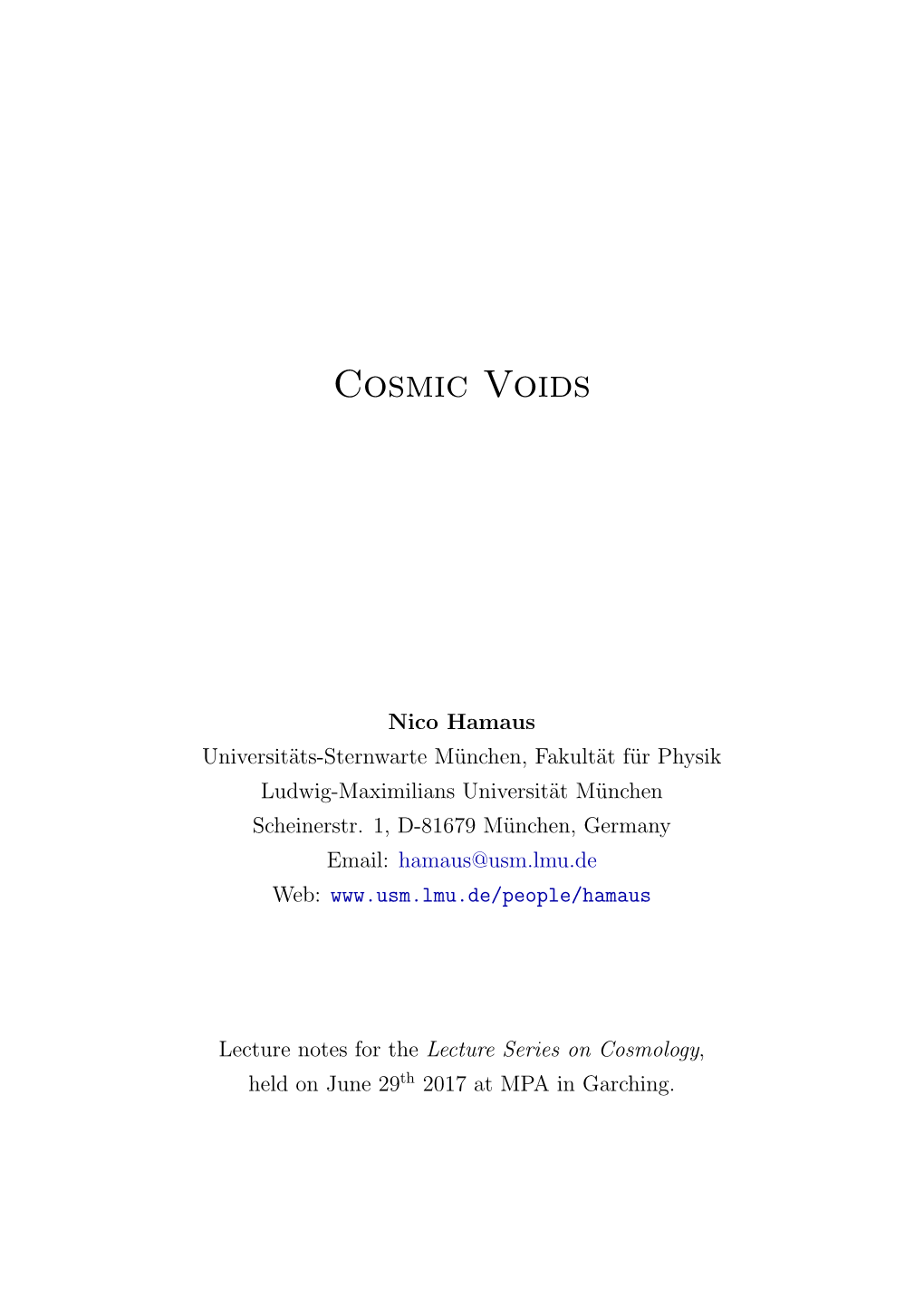 Cosmic Voids