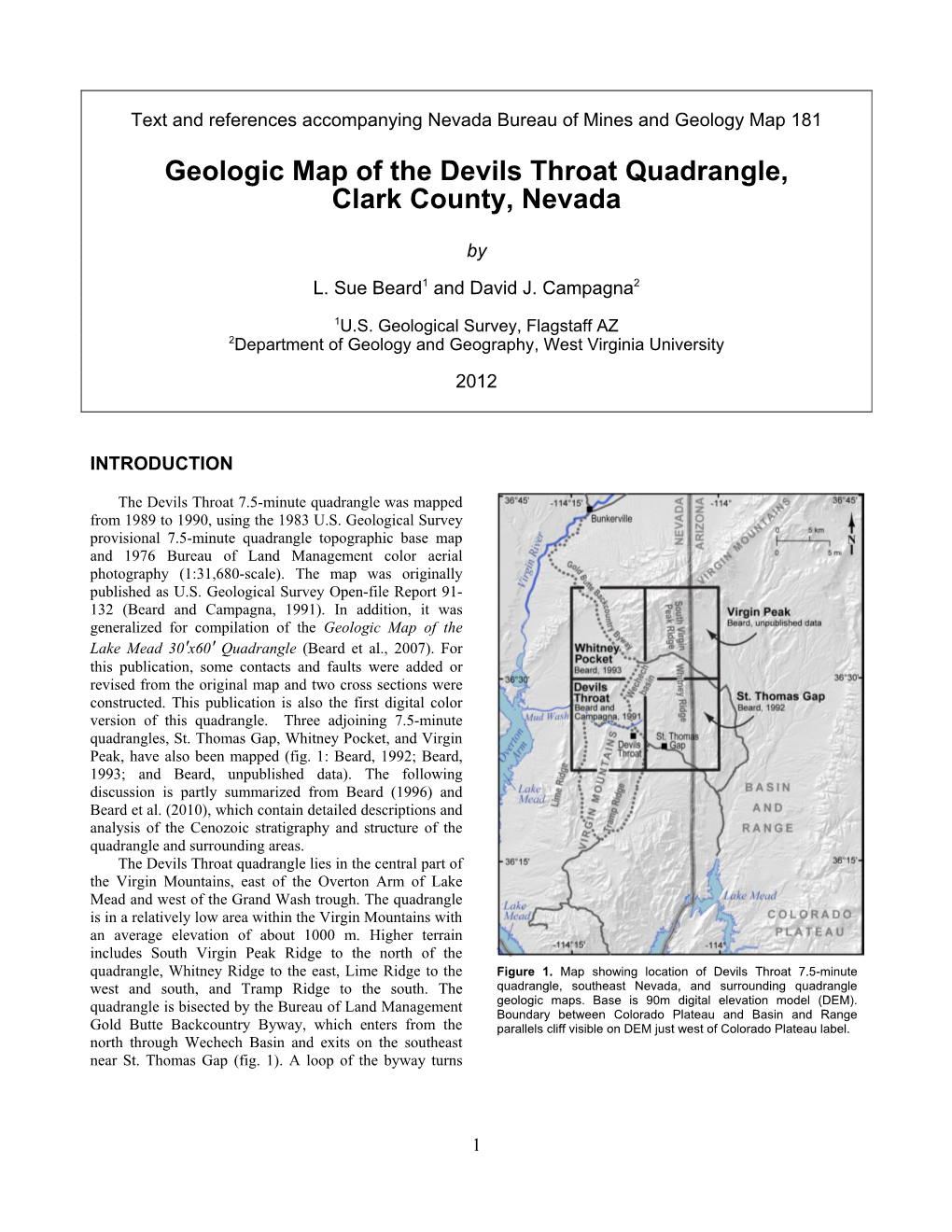 Geology of the Dogskin Mountain Quadrangle, Northern Walker Lane