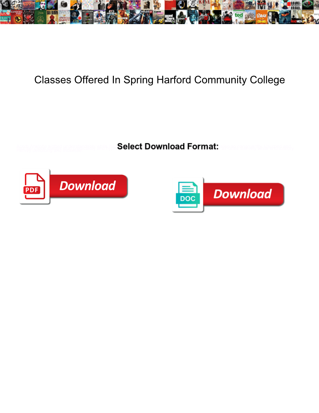 Classes Offered in Spring Harford Community College