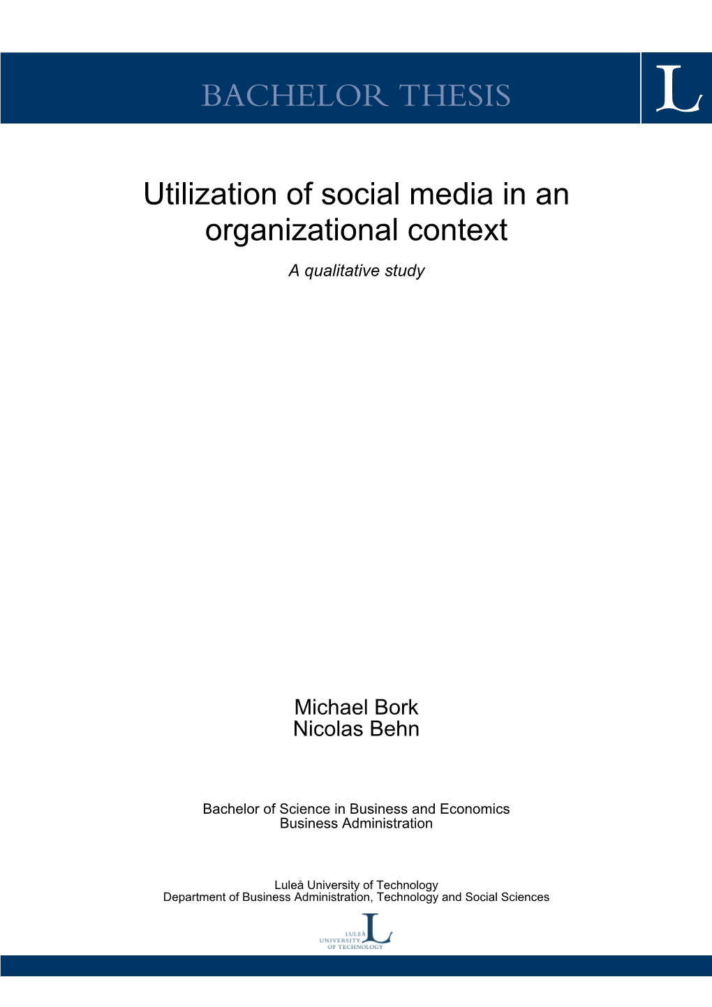 Bachelor Thesis