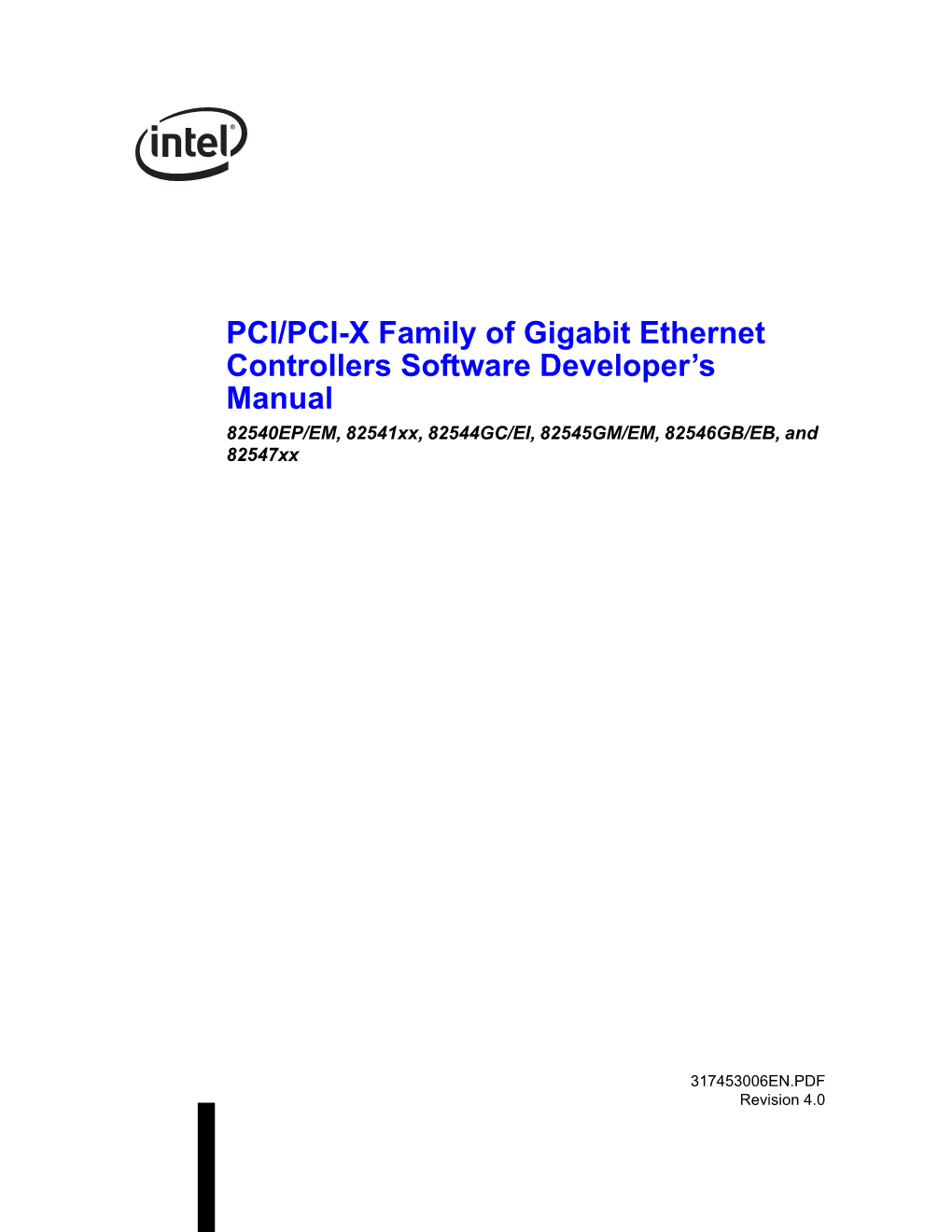 8254X Family of Gigabit Ethernet Controllers Software Developer's