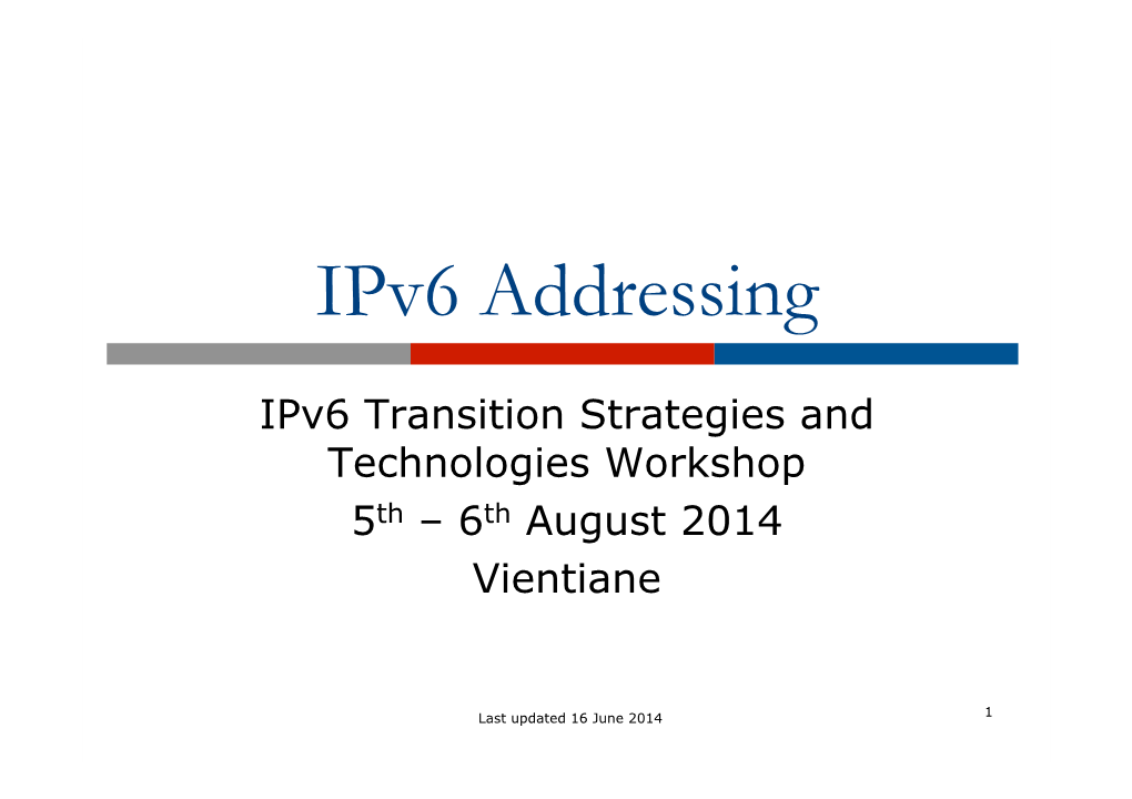 Ipv6 Addressing