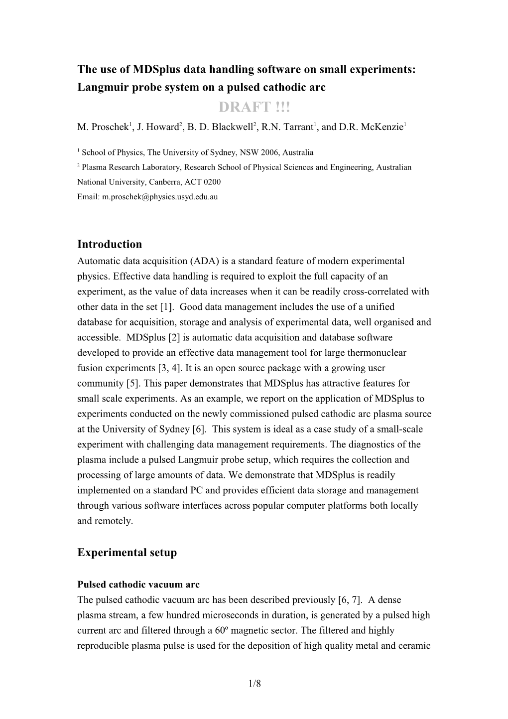 Automated Langmiur Probe System for Time Resolved Measurement of Pulsed Plasmas