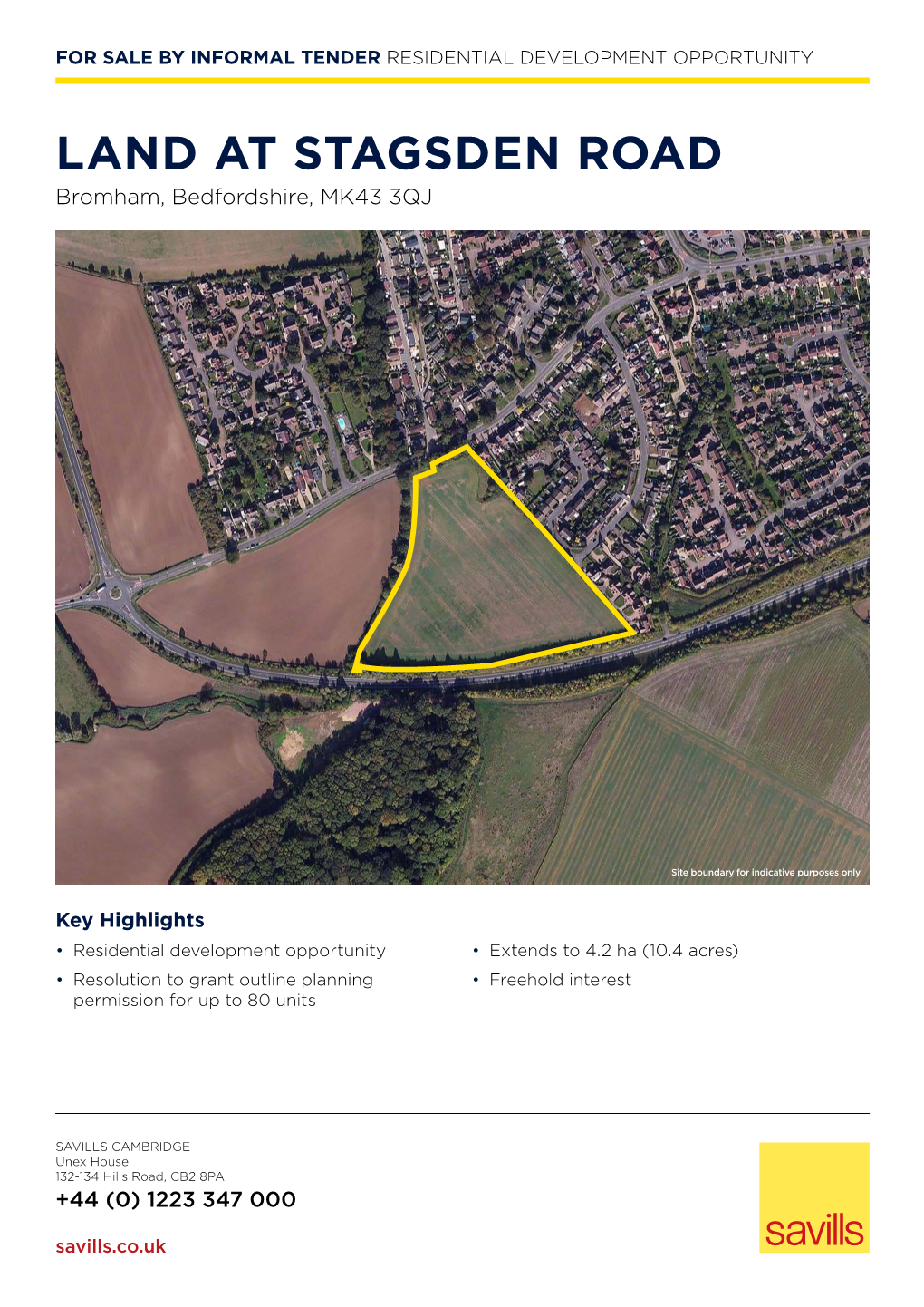 LAND at STAGSDEN ROAD Bromham, Bedfordshire, MK43 3QJ