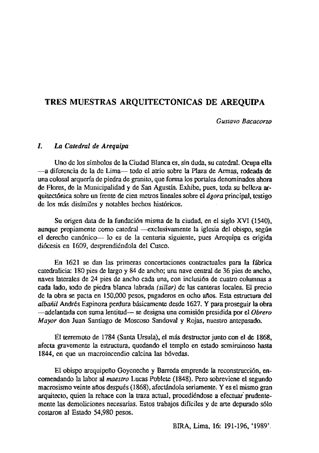 Tres Muestras Arquitectonicas De Arequipa