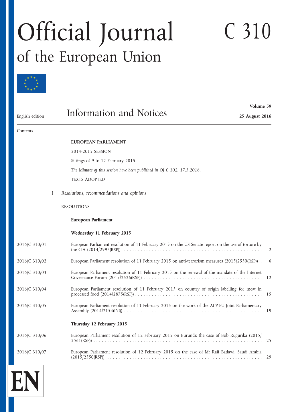 Official Journal of the European Union C 310/1