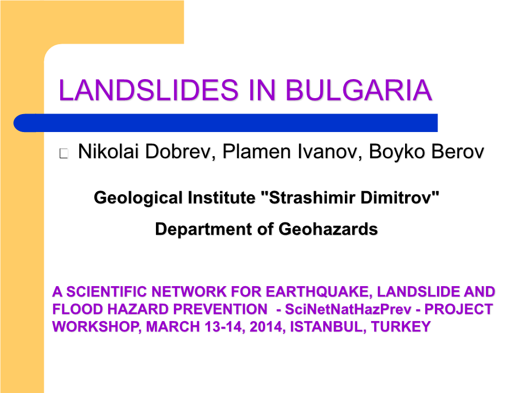 Landslides in Bulgaria