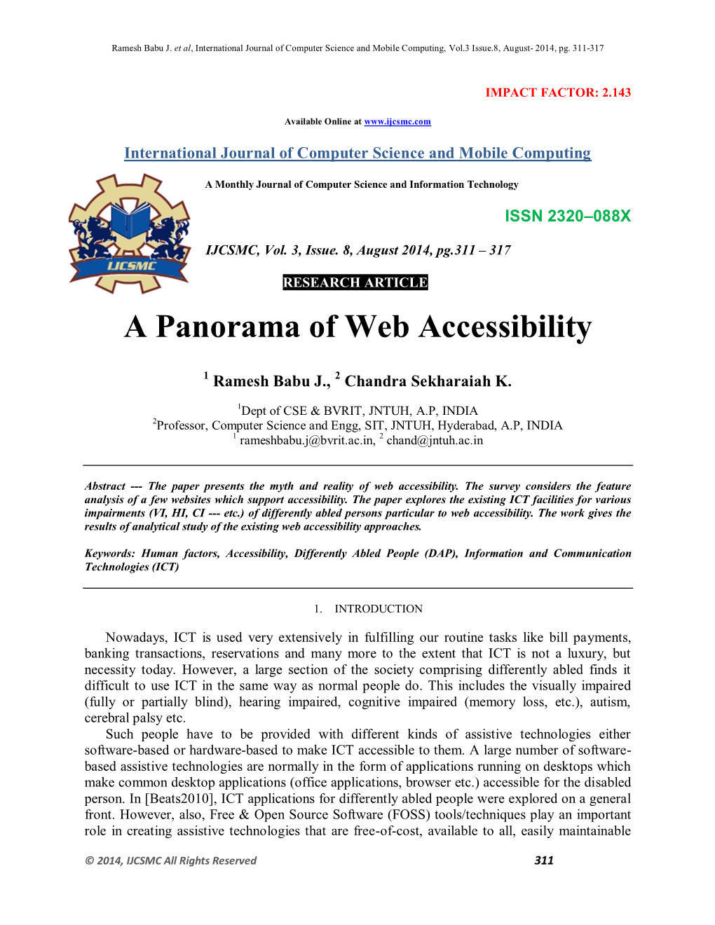 A Panorama of Web Accessibility