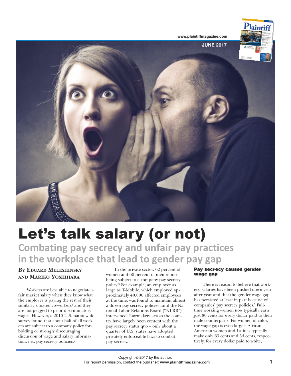 Let's Talk Salary (Or Not)