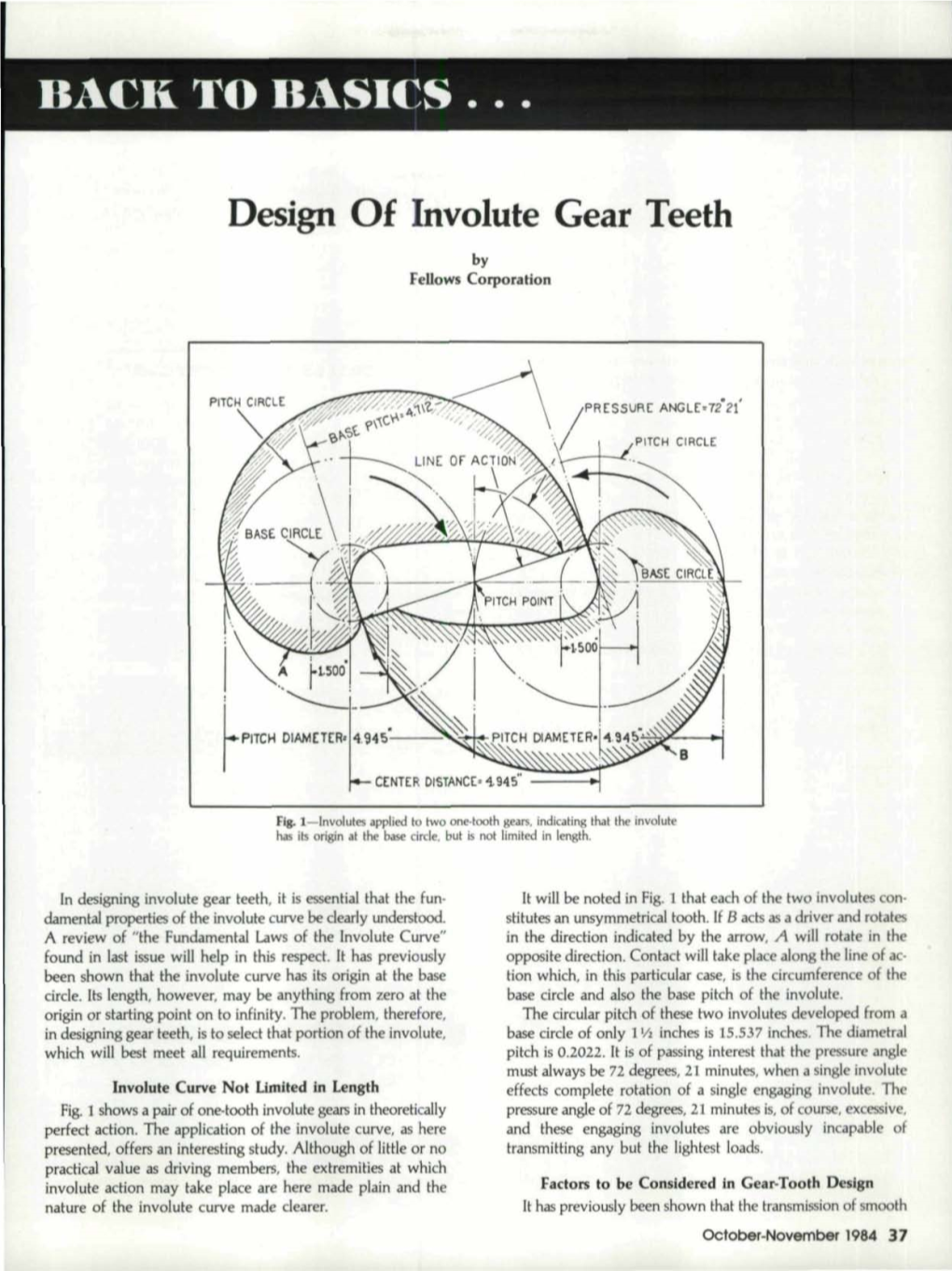 Design of Involute Gear Teeth