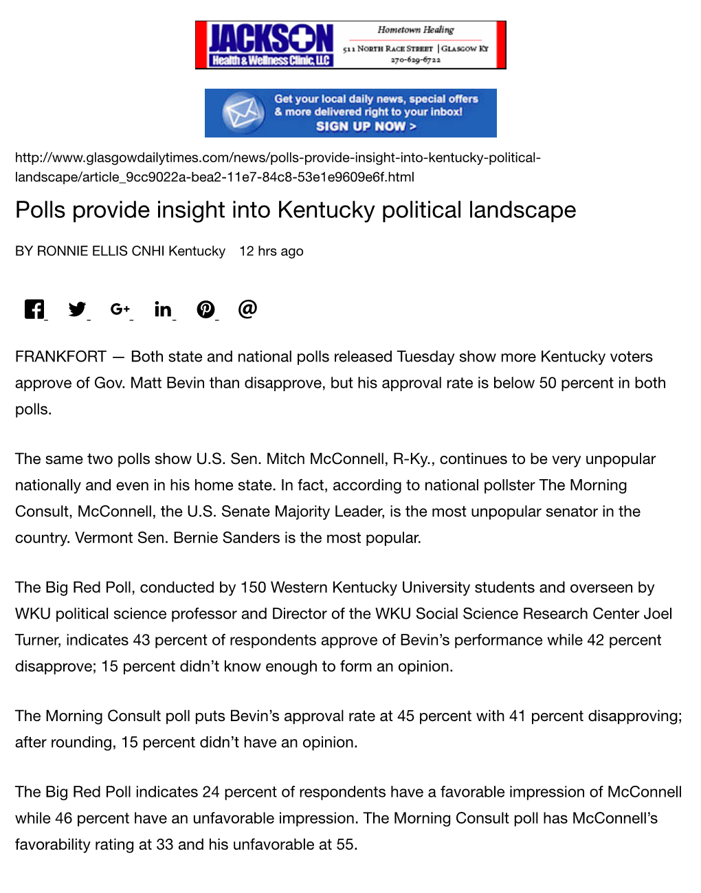 Polls Provide Insight Into Kentucky Political Landscape