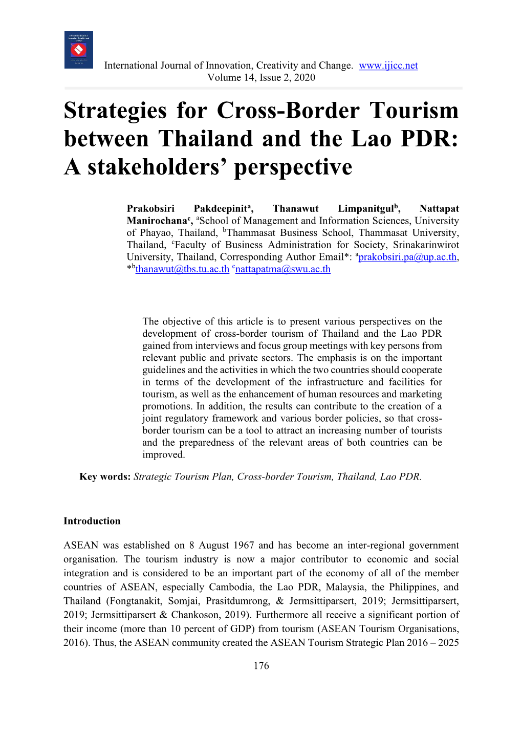 Strategies for Cross-Border Tourism Between Thailand and the Lao PDR: a Stakeholders’ Perspective