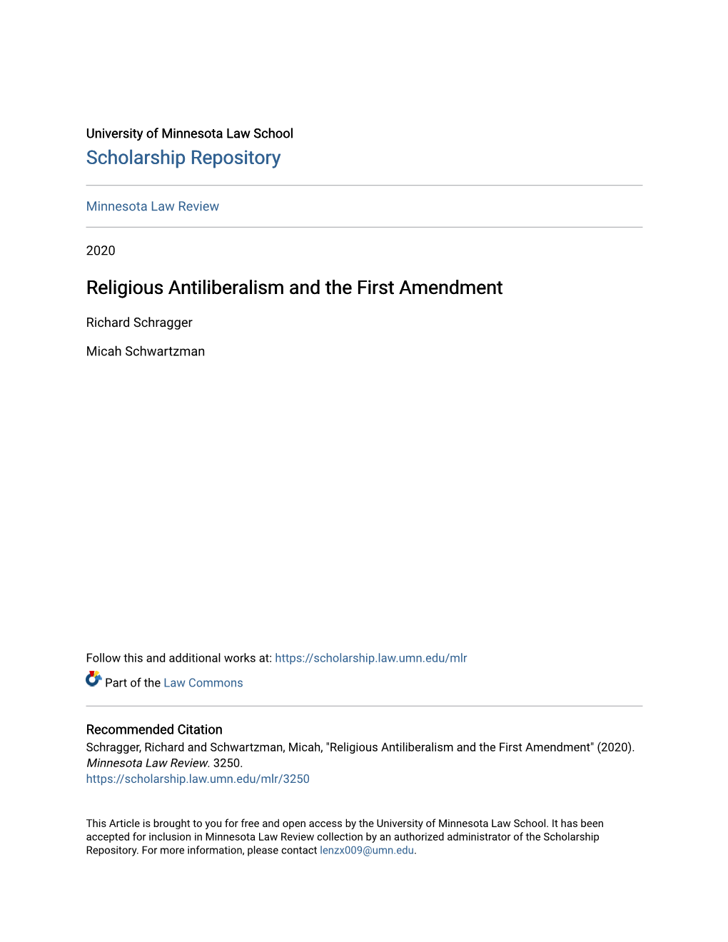 Religious Antiliberalism and the First Amendment