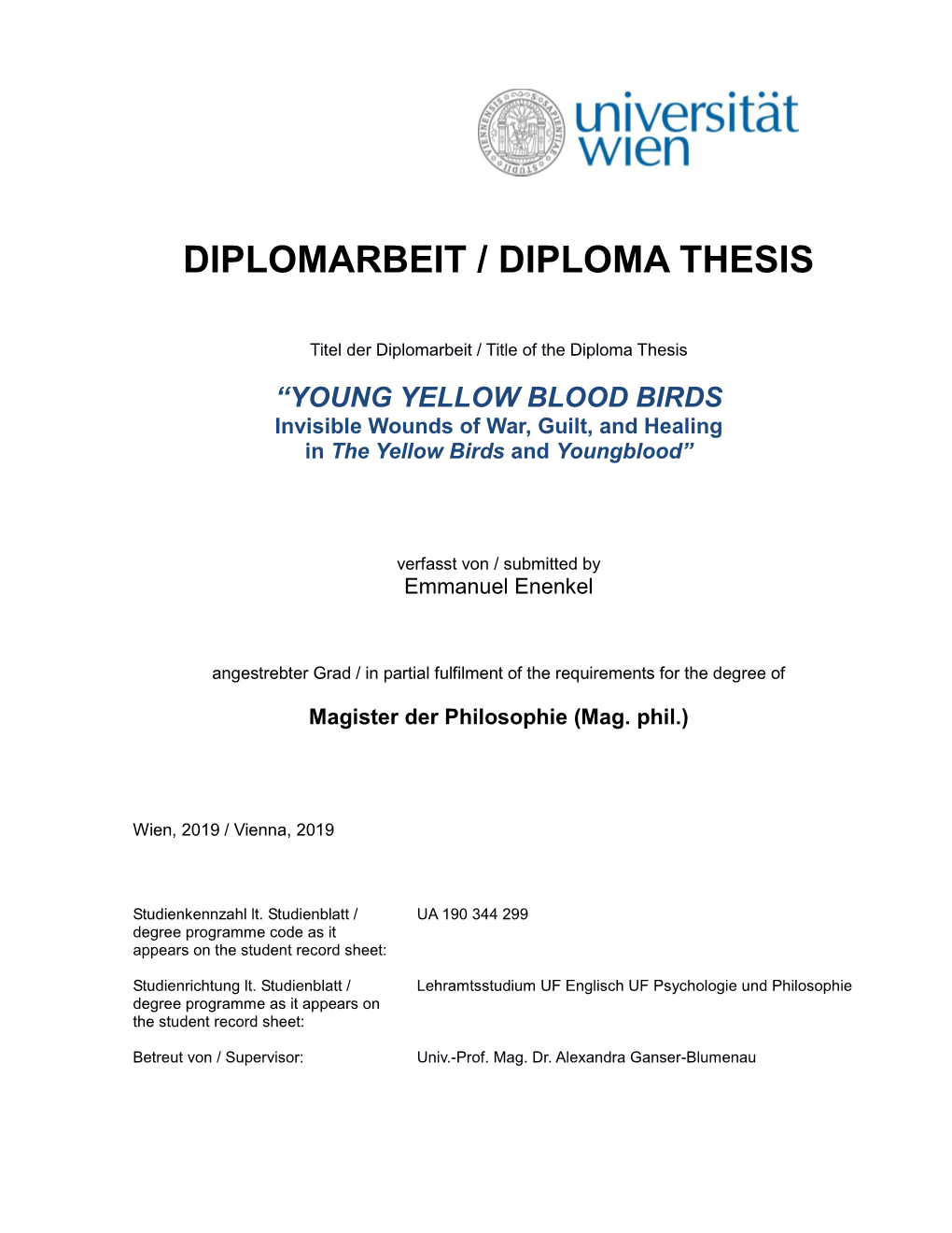 Diplomarbeit / Diploma Thesis