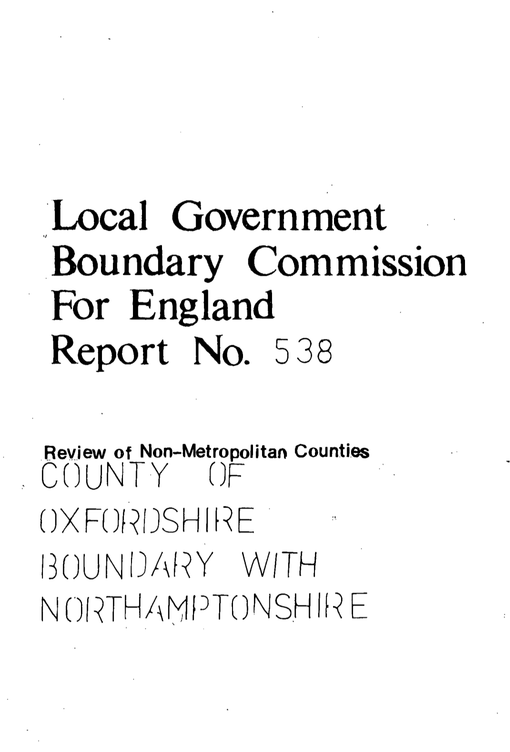 Local Government Boundary Commission for England Report No