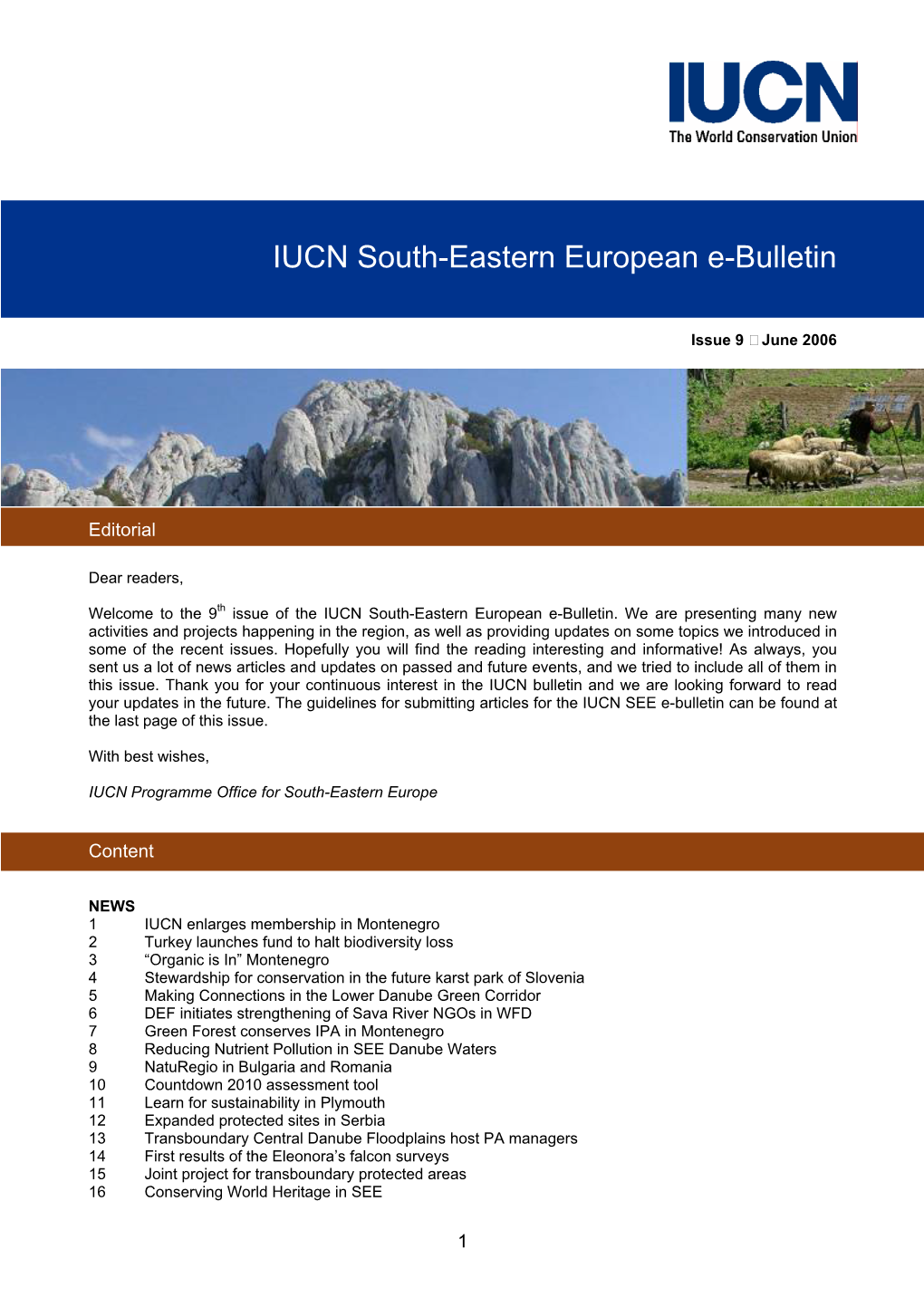 IUCN South-Eastern European E-Bulletin 9