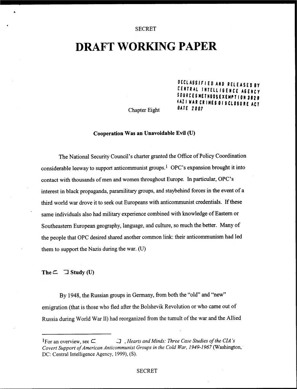 Draft Working Paper