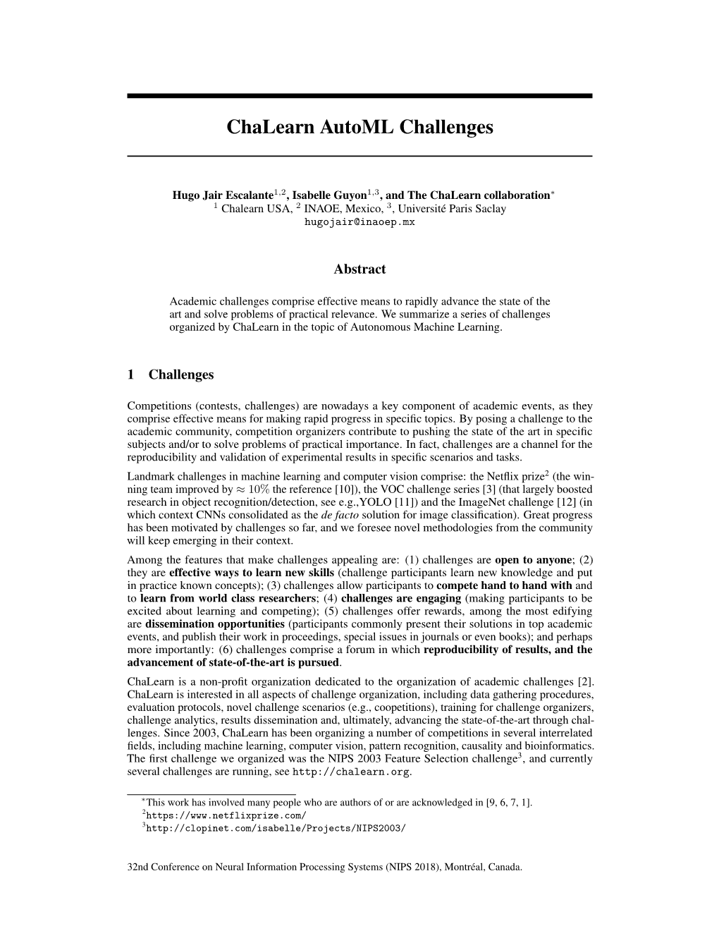 Chalearn Automl Challenges