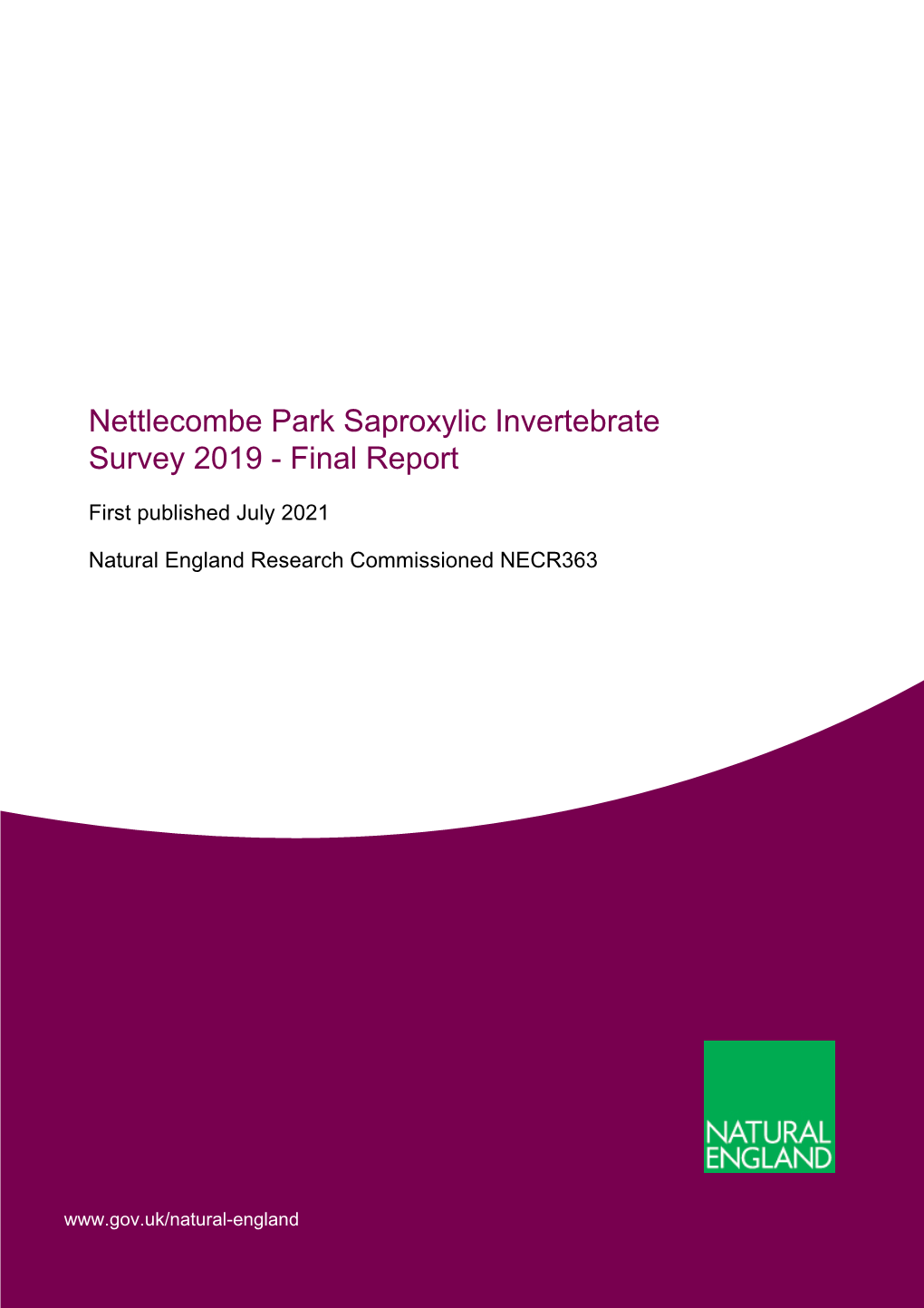 Nettlecombe Park Saproxylic Invertebrate Survey 2019 - Final Report