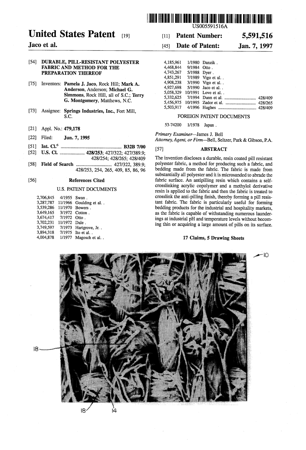 ||||||IIII US00559151.6A United States Patent (19) 11 Patent Number: 5,591,516 Jaco Et Al