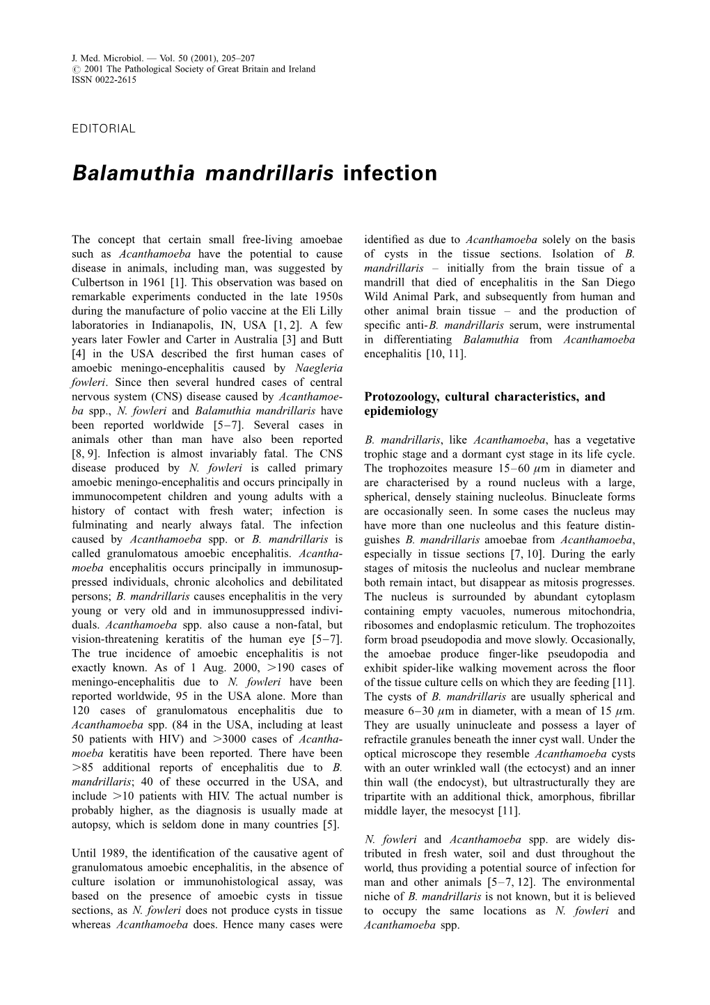 Balamuthia Mandrillaris Infection