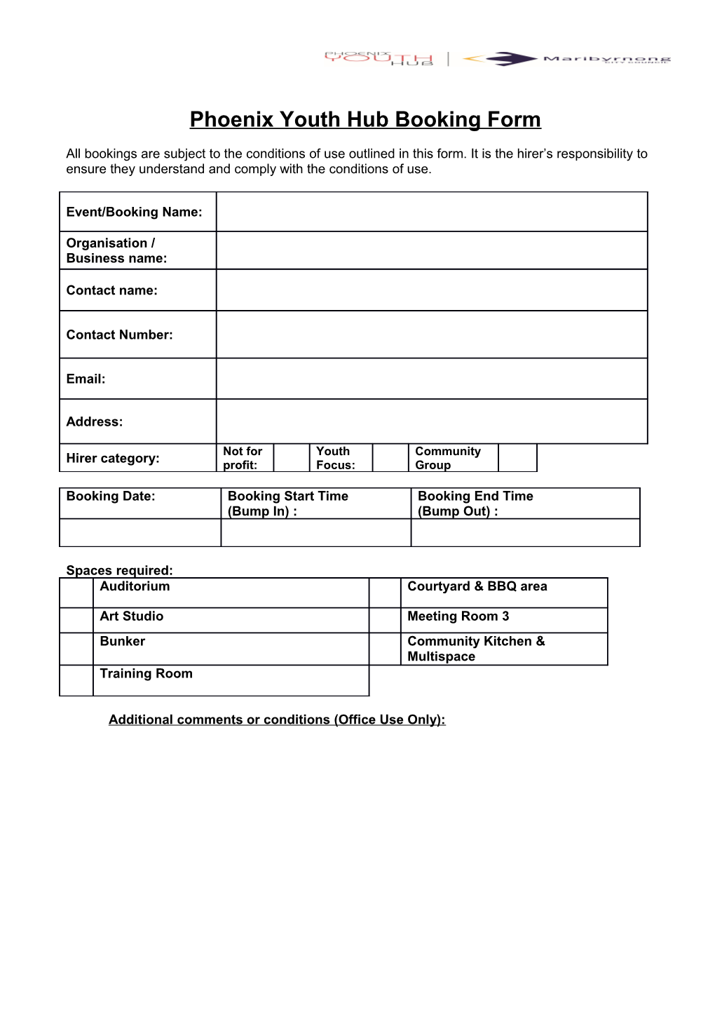 Holiday Program Payment Form