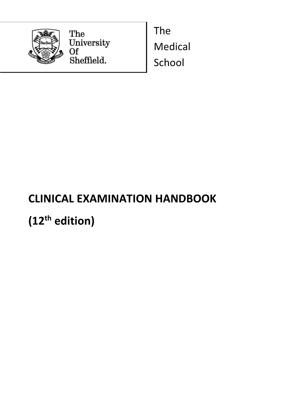 CLINICAL EXAMINATION HANDBOOK (12Th Edition)