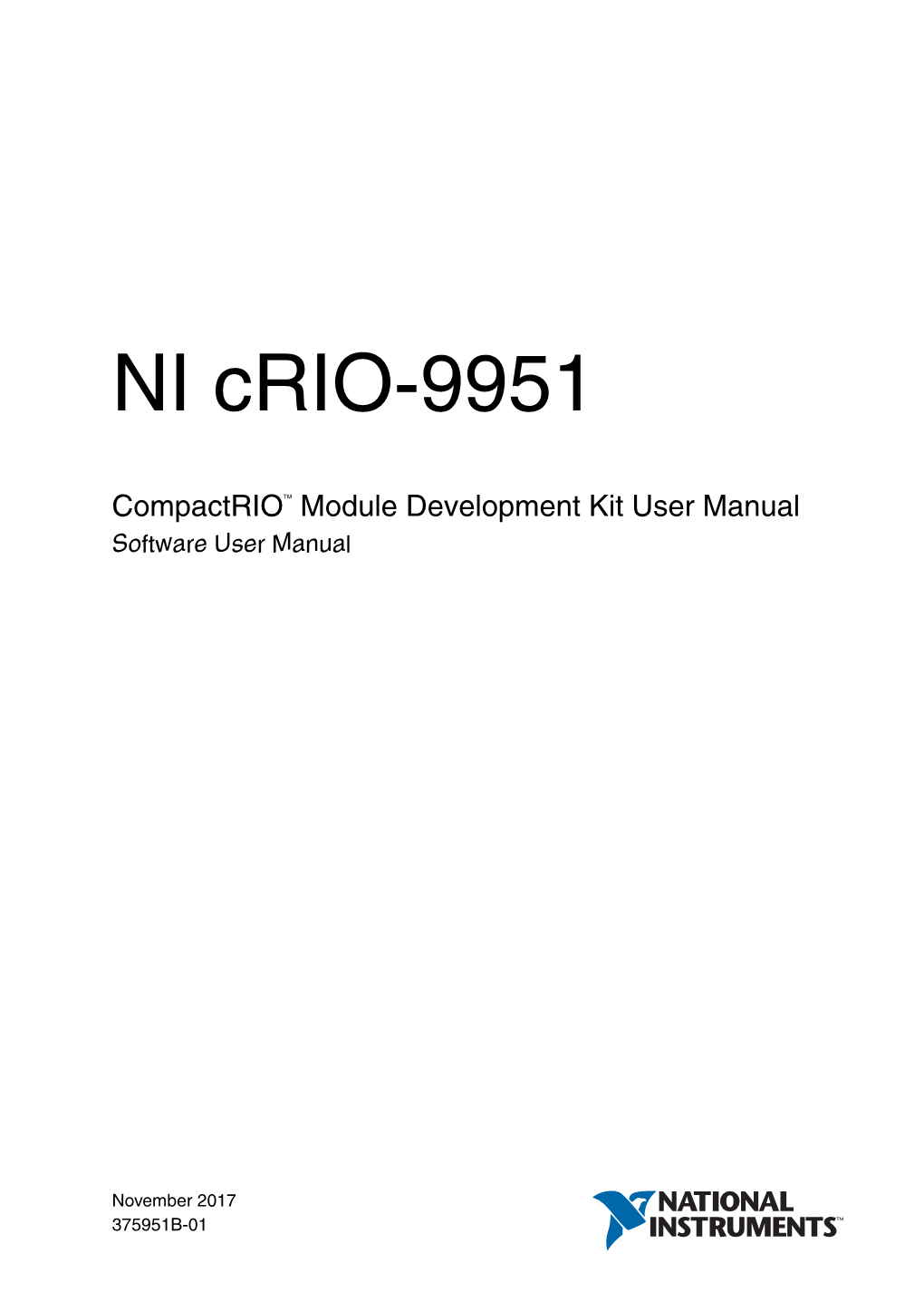 NI Crio-9951 Module Development Kit User